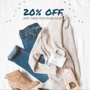 20% off when you buy 2 items!! Make me offers😃